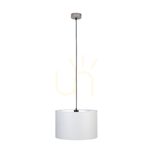 Szürke függesztett lámpa, 1xE27, Max. 60 W, szürkére pácolt fenyő, fonott kábel, szürke lámpaernyő, Ø40 cm small 2
