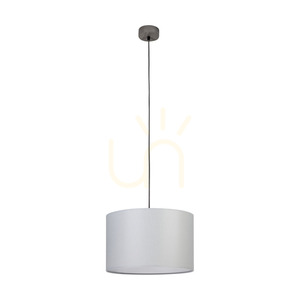 Szürke függesztett lámpa, 1xE27, Max. 60 W, szürkére pácolt fenyő, fonott kábel, szürke lámpaernyő, Ø40 cm small 0