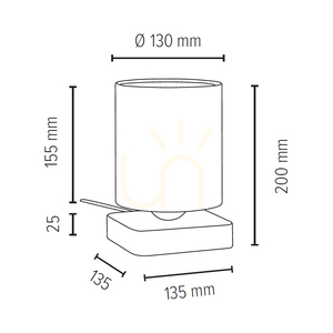 Jenta asztali lámpa, 1xE27, Max. 25 W, bükk- és diófa, fekete PVC-kábel, fehér lámpaernyő, 13,5 cm small 2