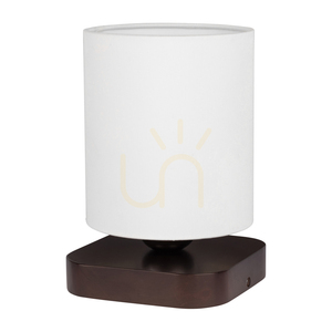 Jenta asztali lámpa, 1xE27, Max. 25 W, bükk- és diófa, fekete PVC-kábel, fehér lámpaernyő, 13,5 cm small 0