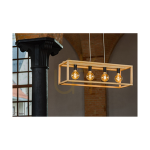 Spot Light KAGO 61590474 függesztett lámpa, olajozott tölgy és fekete, 4 × E27, 90 cm small 3