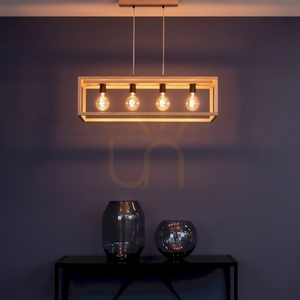 Spot Light KAGO 61590474 függesztett lámpa, olajozott tölgy és fekete, 4 × E27, 90 cm small 6