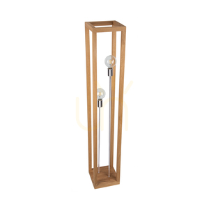 Kago állólámpa, 2xE27, Max. 60 W, olajozott tölgy/króm fém/fekete fonott kábel, 25 cm small 0