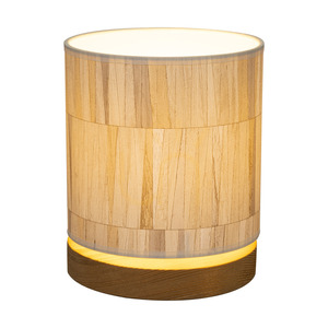 Kairo asztali lámpa, 1xE27, Max. 25 W, barna színű fenyőfa, barna/fekete, PVC-kábel/többszínű, tapéta lámpaernyő, Ø15 cm small 1