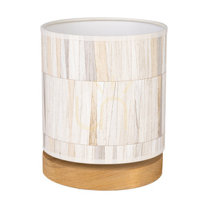 Kairo asztali lámpa, 1xE27, Max. 25 W, barna színű fenyőfa, barna/fekete, PVC-kábel/többszínű, tapéta lámpaernyő, Ø15 cm small 0