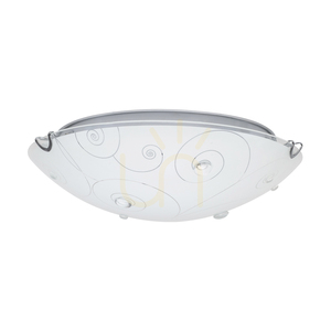 Kansas mennyezeti lámpa, 1 db 2700K-es, 18 W-os LED-lámpával, krómozott fém/fehér üveg lámpaernyővel, Ø40 cm small 1