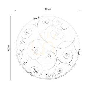 Kansas mennyezeti lámpa, 1 db 2700K-es, 18 W-os LED-lámpával, krómozott fém/fehér üveg lámpaernyővel, Ø40 cm small 2