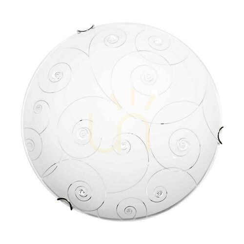 Jelölje be Kansas mennyezeti lámpa, 1 db 2700K-es, 18 W-os LED-lámpával, krómozott fém/fehér üveg lámpaernyővel, Ø40 cm