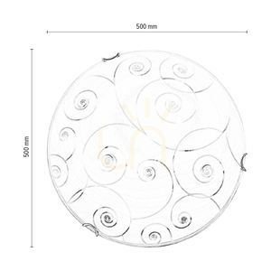 Kansas mennyezeti lámpa, 1 db 2700K-es, 30 W-os LED-lámpával, krómozott fém/fehér üveg lámpaernyő, Ø50 cm small 2
