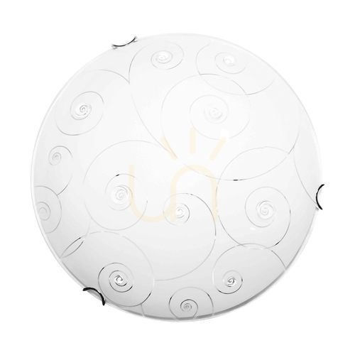 Jelölje be Kansas mennyezeti lámpa, 1 db 2700K-es, 30 W-os LED-lámpával, krómozott fém/fehér üveg lámpaernyő, Ø50 cm