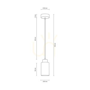 Karla függesztett lámpa, 1xE27, Max. 60 W, betonszürke/átlátszó PVC-kábel/fehér üvegburás lámpa, Ø10 cm small 2