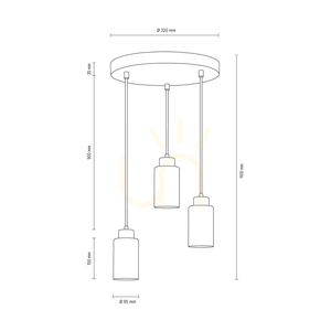 Karla függőlámpa, 3xE27, Max. 60 W, betonszürke/átlátszó PVC-kábel/fehér üvegburás lámpa, Ø32 cm small 3