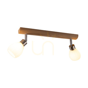 Kira mennyezeti lámpa. 2xG9 LED, max.. 3 W, olajozott tölgy/szaténfém/fehér üvegburák, 39 cm small 1