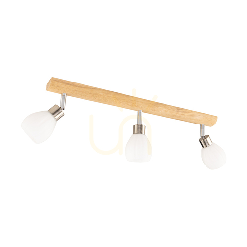 Jelölje be Kira mennyezeti lámpa. 3xG9 LED, max.. 3 W, olajozott tölgy/szaténfém/fehér üvegburák, 55 cm