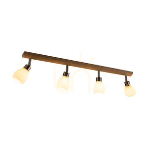 Kira mennyezeti lámpa. 4xG9 LED, max.. 3 W, olajozott tölgy/szaténfém/fehér üvegburák, 78 cm small 1