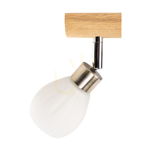Kira mennyezeti lámpa. 4xG9 LED, max.. 3 W, olajozott tölgy/szaténfém/fehér üvegburák, 78 cm small 2