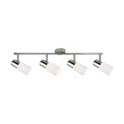 Jelölje be Kira mennyezeti lámpa, 4xE14, Max. 40 W, krómozott fém/fehér üvegburás, 71 cm