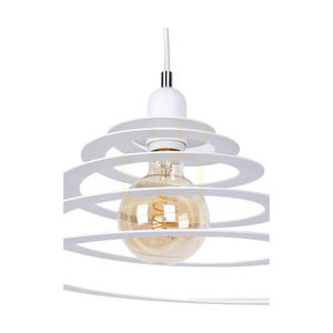 Komet függesztett lámpa, 1xE27, Max. 60 W, krómozott fém/fehér PVC-kábel/fehér fém lámpaernyő, Ø34,5 cm small 2