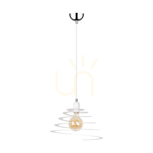 Komet függesztett lámpa, 1xE27, Max. 60 W, krómozott fém/fehér PVC-kábel/fehér fém lámpaernyő, Ø34,5 cm small 0