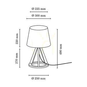 Konan asztali lámpa, 1xE27, max.. 25 W-os olajozott tölgy/antracit színű fonott kábel/fekete lámpaernyő, Ø30 cm small 2
