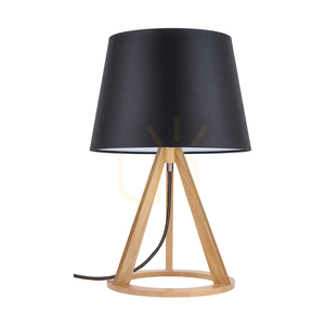 Konan asztali lámpa, 1xE27, max.. 25 W-os olajozott tölgy/antracit színű fonott kábel/fekete lámpaernyő, Ø30 cm small 0