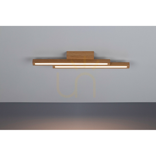 Jelölje be Linus Straight 2xLED 3000K 12 W mennyezeti lámpa, olajozott tölgy, 54,5 cm
