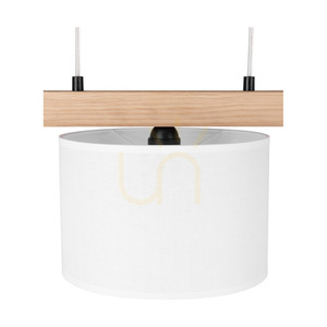 Lora függőlámpa, 3xE27, Max. 40 W, olajozott tölgy/fekete fém/átlátszó PVC-kábel/fehér lámpaernyő, 90 cm small 2