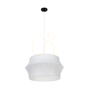 Lotus függesztett lámpa, 1xE27, Max. 60 W, fekete fém/átlátszó PVC-kábel/szürke lámpaernyő, Ø57 cm small 2