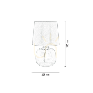 Mandy asztali lámpa, 1xE27, Max. 40 W, átlátszó üveg/piros fonott kábel/piros lámpaernyő, Ø22,5 cm small 2
