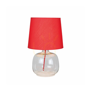 Mandy asztali lámpa, 1xE27, Max. 40 W, átlátszó üveg/piros fonott kábel/piros lámpaernyő, Ø22,5 cm small 0