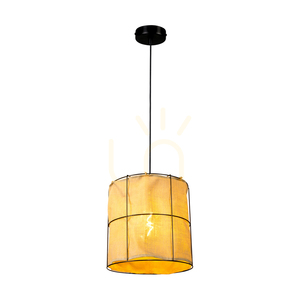 Marinero függesztett lámpa, 1xE27, Max. 15 W-os LED, fekete fém/fekete fonott kábel/fekete fém lámpaernyő bézs színű vászonnal, Ø40 cm small 3