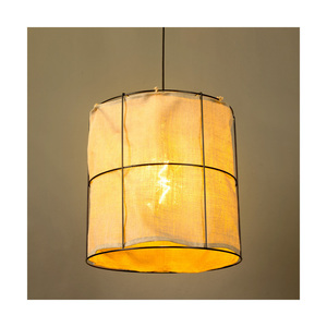 Marinero függesztett lámpa, 1xE27, Max. 15 W-os LED, fekete fém/fekete fonott kábel/fekete fém lámpaernyő bézs színű vászonnal, Ø40 cm small 6