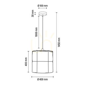 Marinero függesztett lámpa, 1xE27, Max. 15 W-os LED, fekete fém/fekete fonott kábel/fekete fém lámpaernyő bézs színű vászonnal, Ø40 cm small 7