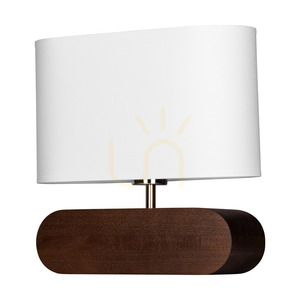 Marinna asztali lámpa, 1xE27, Max. 25 W, bükk- és diófa / átlátszó PVC-kábel / fehér lámpaernyő, 30 cm small 2