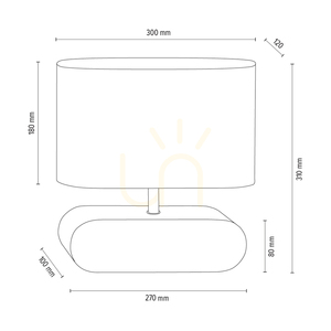 Marinna asztali lámpa, 1xE27, Max. 25 W, bükk- és diófa / átlátszó PVC-kábel / fehér lámpaernyő, 30 cm small 5