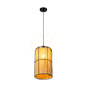 Marinero függesztett lámpa, 1xE27, Max. 15 W-os LED, fekete fém/fekete fonott kábel/fekete fém lámpaernyő bézs színű vászonnal, Ø20 cm small 3