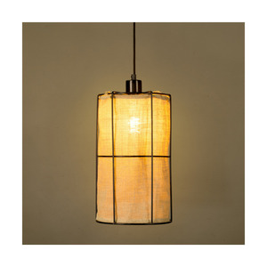 Marinero függesztett lámpa, 1xE27, Max. 15 W-os LED, fekete fém/fekete fonott kábel/fekete fém lámpaernyő bézs színű vászonnal, Ø20 cm small 4