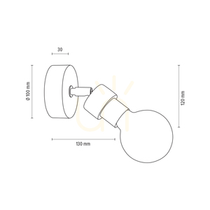 Marjolaine fali lámpa, 1xE27, max.. 25 W, olajozott tölgy/fekete fém, 13 cm small 2