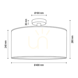 Mateo mennyezeti lámpa, 1xE27, Max. 60 W, fekete fém/bézs lámpaernyő tapétával, Ø40 cm small 3