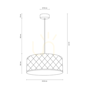 Maxima függesztett lámpa, 1xE27, Max. 60 W, krómozott fém / átlátszó PVC-kábel / ezüst lámpaernyő, Ø50 cm small 2