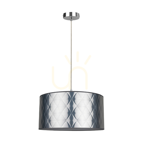 Jelölje be Maxima függesztett lámpa, 1xE27, Max. 60 W, krómozott fém / átlátszó PVC-kábel / ezüst lámpaernyő, Ø50 cm