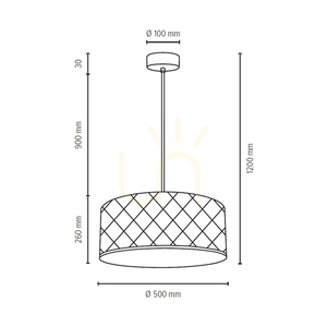 Maxima függesztett lámpa, 1xE27, Max. 60 W, krómozott fém / átlátszó PVC-kábel / fekete lámpaernyő, Ø50 cm small 2