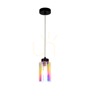 Meno függőlámpa, 1xE27, Max. 60 W, fekete fém/átlátszó PVC-kábel/többszínű üvegburás lámpa, Ø10 cm small 1