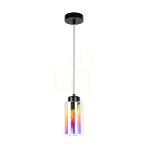 Meno függőlámpa, 1xE27, Max. 60 W, fekete fém/átlátszó PVC-kábel/többszínű üvegburás lámpa, Ø10 cm small 0
