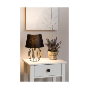Merano asztali lámpa, 1xE27, Max. 25 W, fekete fém/fekete PVC-kábel/fekete lámpaernyő, Ø20 cm small 2
