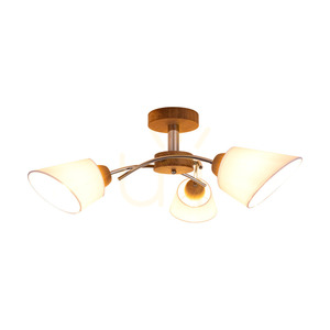 Mette fa mennyezeti lámpa, 3xE27, Max. 40 W, olajozott tölgy/króm fém/fehér lámpaernyő, Ø70 cm small 1