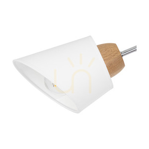 Mette fa mennyezeti lámpa, 3xE27, Max. 40 W, olajozott tölgy/króm fém/fehér lámpaernyő, Ø70 cm small 2