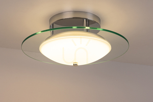 Minnesota mennyezeti lámpa, 1xLED, 3000K, 22 W, krómozott fém/fehér-átlátszó üveg, Ø45 cm small 3