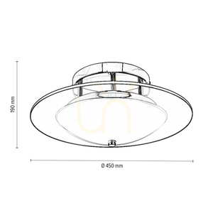 Minnesota mennyezeti lámpa, 1xLED, 3000K, 22 W, krómozott fém/fehér-átlátszó üveg, Ø45 cm small 5