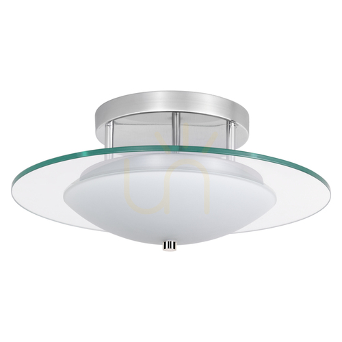 Jelölje be Minnesota mennyezeti lámpa, 1xLED, 3000K, 22 W, krómozott fém/fehér-átlátszó üveg, Ø45 cm